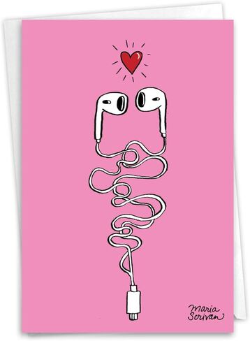 NobleWorks - Funny Anniversary Card with Envelope - Cartoon Marriage Humor, Spouse Notecard for Anniversary - Half Hear C7250ANG in Saudi Arabia