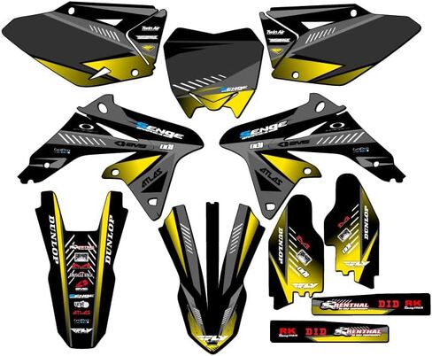 2008-2017 RMZ 450 SURGE Black Senge Graphics Complete Kit With Rider I.D. Compatible with Suzuki in Saudi Arabia