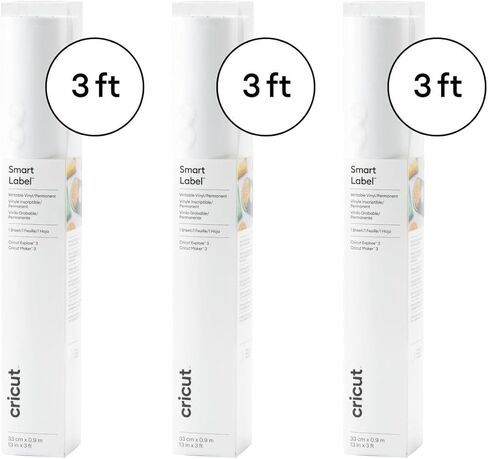 Cricut® Smart Label™ Writable Vinyl – Permanent, 3-Pack of 3ft Rolls (13"x36"), Transparent in Saudi Arabia