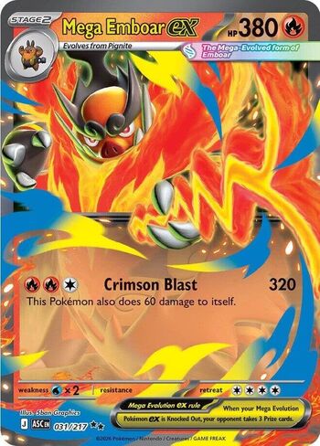 Pokemon - Mega Emboar ex 031/217 - Ascended Heroes - Ultra Rare - Foil - Single Card in Saudi Arabia