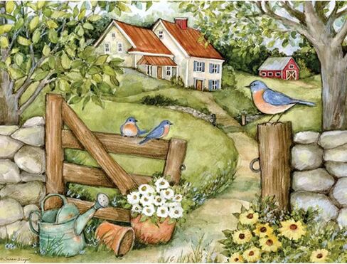 Bits and Pieces 300 Piece Puzzles for Adults Rustic Americana Puzzle 3-Pack - 300 Large Pieces 18" x 24" Jigsaw Puzzles, Susan Winget, No 2 Pieces Alike in Kuwait