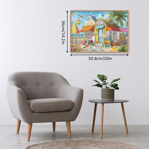 Funny Beach Surf Shop Puzzles for Adults 500 Pieces. Summer Seaside Landscape Jigsaw Puzzles. Challenging Nature, Ocean,Animal Art Puzzles in Saudi Arabia