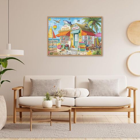 Funny Beach Surf Shop Puzzles for Adults 500 Pieces. Summer Seaside Landscape Jigsaw Puzzles. Challenging Nature, Ocean,Animal Art Puzzles in Saudi Arabia