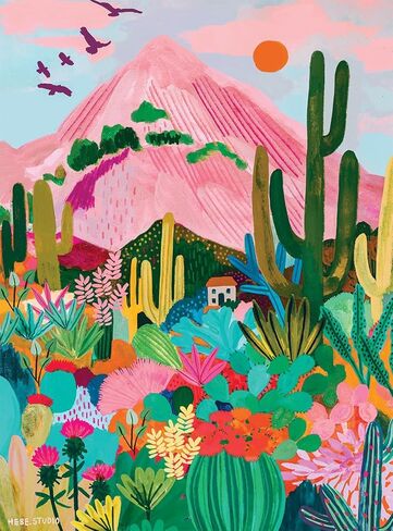 Buffalo Games Cactus Mountain AZ 1000 Piece Jigsaw Puzzle - 26.75 x 19.75 in, Multicolor - Full-Color Poster - 1000 Piece Puzzle for Adults - Relaxing Solo Activity in Kuwait