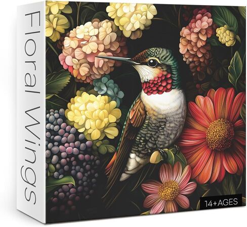 Flower Hummingbird Puzzle for Adults 1000 Pieces, Colorful Floral Jigsaw Puzzle, Animal Bird Garden Puzzle in Kuwait