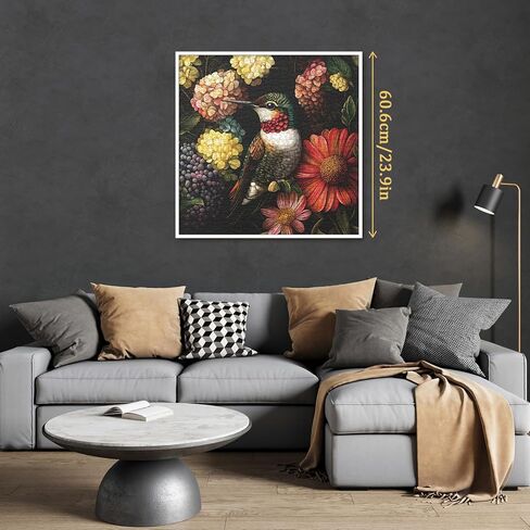 Flower Hummingbird Puzzle for Adults 1000 Pieces, Colorful Floral Jigsaw Puzzle, Animal Bird Garden Puzzle in Kuwait
