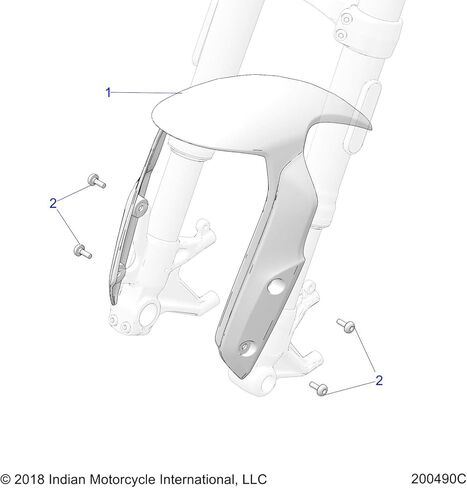 Indian Motorcycle Fender, Front, Genuine OEM Part 5455449, Qty 1 in Kuwait