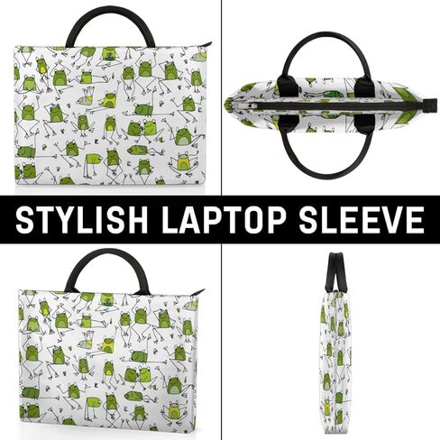 Cartoon Frogs Laptop Sleeve Case 15 15.6 16 Inch Laptop Bag with Handle & Pockets Durable Notebook Computer Carrying Case for Men Women Multi-Color & Size Choices in Saudi Arabia