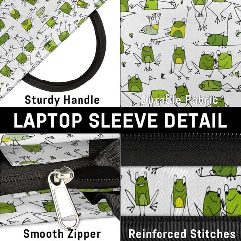 Cartoon Frogs Laptop Sleeve Case 15 15.6 16 Inch Laptop Bag with Handle & Pockets Durable Notebook Computer Carrying Case for Men Women Multi-Color & Size Choices in Saudi Arabia