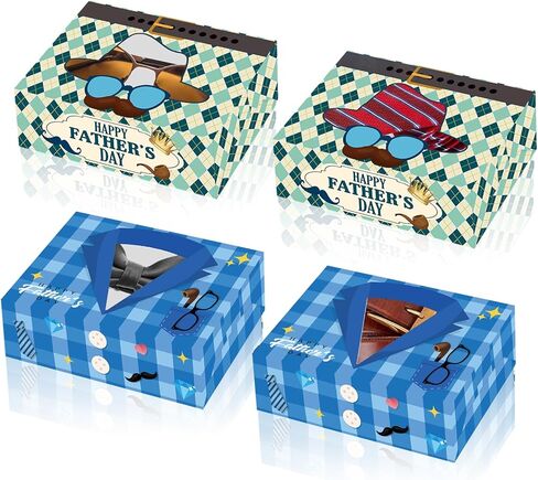 Habbiful 12pcs Fathers Day Gift Boxes for Dad Happy Father's Day Candy Gift Wrap for Men Papa Grandpa Father's Day Party Supplies for Dad Birthday Theme Party,Anniversary Decor,Black and Light Blue in Saudi Arabia