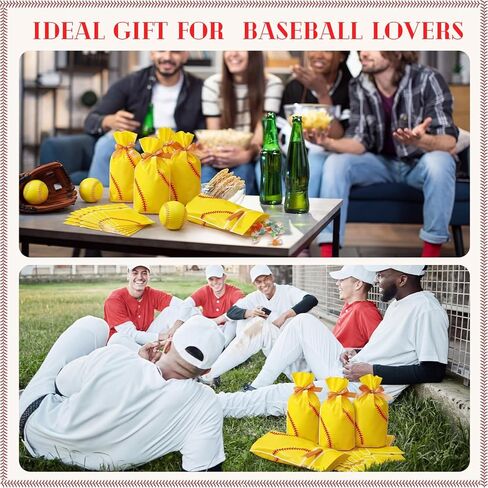 SilTriangle 50 Pcs Softball Party Gift Bags for Team Girls Plastic Softball Snack Bag Goodie Bags with Drawstring for Daughter's Game Party Supplies in Kuwait