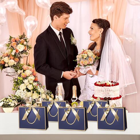 DOYIDE 30 Pcs Thank You Gift Bags with Tissue Paper, 9x7x3.1in Paper Gift Bags with Handles, Gift Wrap Bags with Bow Ribbon for Wedding Birthday Baby Shower Bridesmaid Party in Saudi Arabia