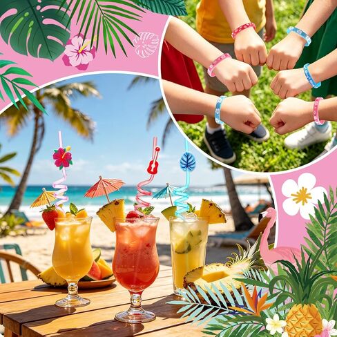 Vanblue 72 Pcs Cartoon Hawaiian Party Favors Set Gift Pink and Blue Tropical Birthday Decorations for Kids Pool Beach,Classroom Rewards Prizes, Goodie Bag Pinata Stuffer in Saudi Arabia