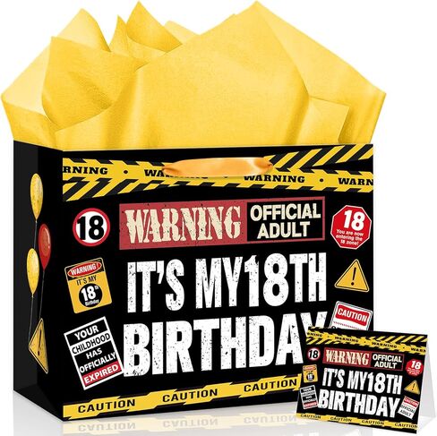 13th Birthday Gift Bag Official Teenager Warning Logo Themed 13 Year Old Birthday Party Favor Bag Tween To Teen Decoration Gift Bags Thirteen Bday Wrapping Paper Card Kids Boys Girls 13 Zone Caution Theme in Saudi Arabia