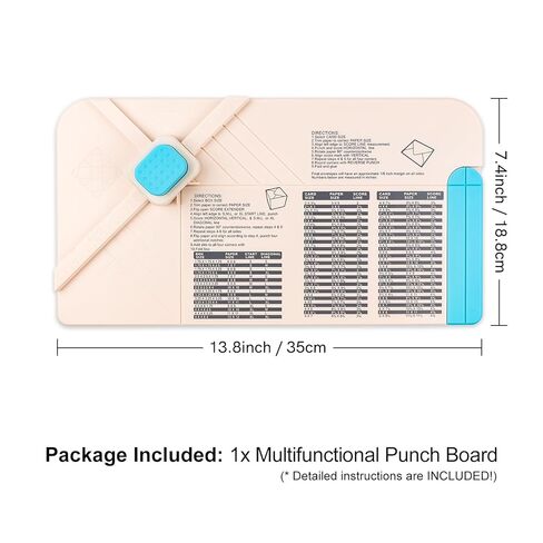 BAOFALI 3-in-1 Punch Board for Envelopes Gift Boxes Bows with Indentation Pen for Creating Custom Envelopes, Bows, and Gift Boxes Birthday Party of Different Sizes. Card Making and DIY Projects in Kuwait