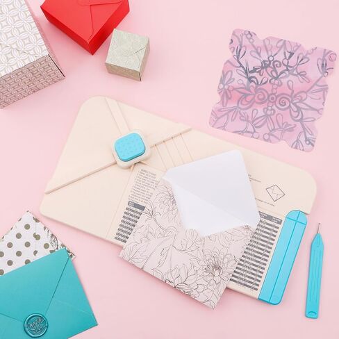 BAOFALI 3-in-1 Punch Board for Envelopes Gift Boxes Bows with Indentation Pen for Creating Custom Envelopes, Bows, and Gift Boxes Birthday Party of Different Sizes. Card Making and DIY Projects in Kuwait