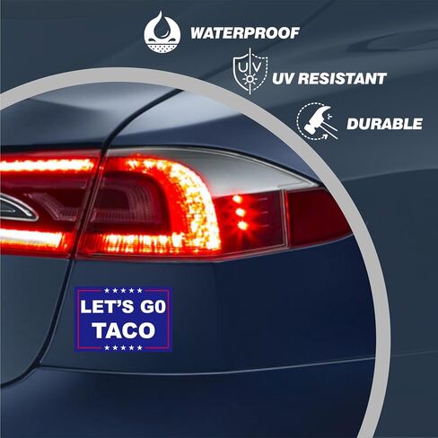 مغناطيس سيارة Let's Go Taco - مغناطيس ممتص الصدمات من الفينيل العاكس مقاس 4 × 6 بوصة، هذا عبارة عن شاحنة سيارة أو ثلاجة مضحكة ومقاومة للماء in Kuwait