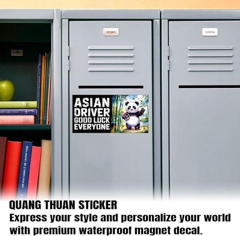 Magnet Asian Driver Good Luck Everyone Car Magnet Decal Cute Panda Funny Please Be Patient Sticker for Refrigerators Cars 7.5x3.75in in Saudi Arabia