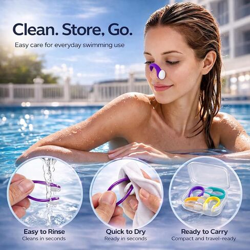 3 Pairs Swimming Ear Plugs Waterproof Ear Plugs for Swimming, Reusable Swimmers Ear Plugs Silicone Swim Ear Plugs Adults, Kids Water Ear Plugs Ear Protection for Shower Swim Surfing Water Sports in Kuwait