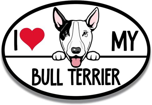 ملصق مغناطيسي Magnet Me Up I Love My Bull Terrier Dog Breed Car، بيضاوي مقاس 4 × 6 بوصات، مغناطيس ممتص للصدمات للآباء لعرض رفاقهم من الكلاب؛ للسيارة والثلاجة والمزيد، صُنعت في الولايات المتحدة الأمريكية in Kuwait