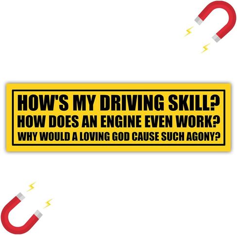 [10"x3"] How Am I Driving How Does An Engine Work Bumper Magnet Hows My Driving Stickers Funny Mechanic Stickers Christian Car Magnet Jesus Sticker Decorations for Car Truck Toolbox Accessories in Saudi Arabia