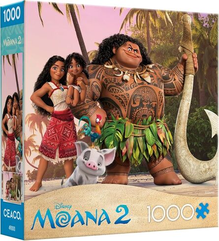 Ceaco - Disney - Moana 2 - On The Beach - 1000 Piece Jigsaw Puzzle - Colorful Puzzle for Adults – Precision-Cut Pieces, Beautiful Artwork, and Hours of Relaxing Fun in Kuwait