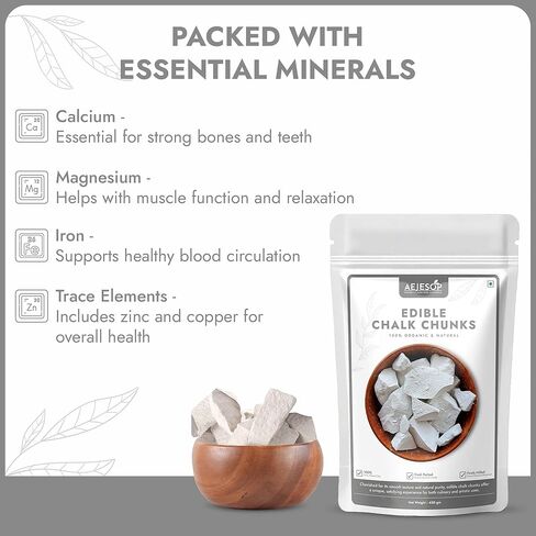 AEJESOP Edible Chalk Chunks, Natural Crunchy Chalk, 1 lb (450 g) in Saudi Arabia