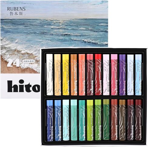 rubens Soft Oil Pastels (24 Premium Grays Colors), Creamy Texture Oil Pastels for Drawing & Blending, Dreamy Art Supplies Gift for Adult, Beginners, Artists in Saudi Arabia