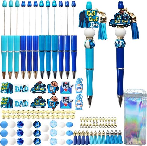 JNwhy DIY Beaded Ballpoint Pen Making Kit with Silicone Focal Beads Spacer Beads Assorted Spacer Packaging Bags Office School Present (Dad) in Saudi Arabia
