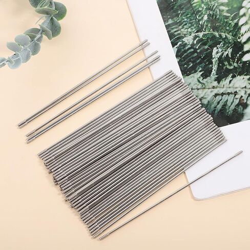 50 Pcs Pen Extenders for Beadable Pens, 4.61 Inch Stainless Steel Beaded Pen Replacement Rods, Rust-Resistant DIY Writing Tool Accessories, Silver (0.2cm Diameter) in Saudi Arabia