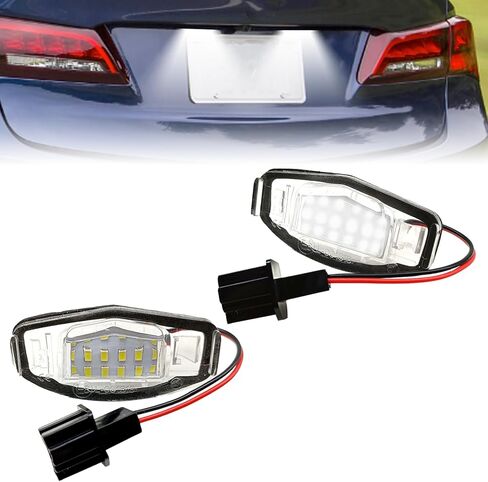 مصابيح LED الخلفية، مجموعة مصابيح لوحة الترخيص المتوافقة مع Civic Accord Sedan Odyssey Pilot MDX TSX TL ILX RDX RL، مدعومة بـ 18-SMD 6000K (قطعتان باللون الأبيض) in Kuwait