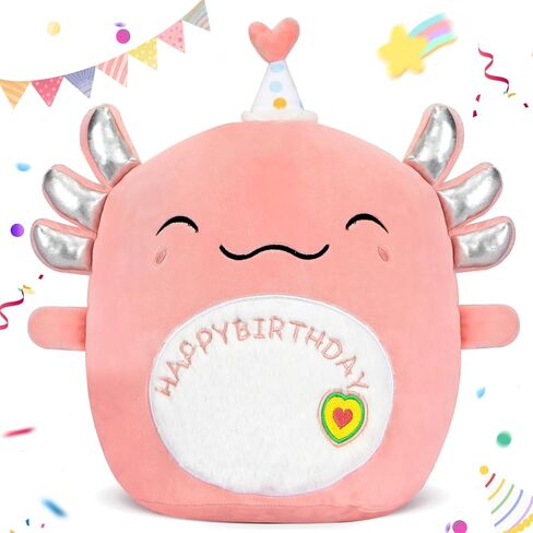 Capybara Birthday Plush 14in Stuffed Animal Pillow Cute Happy Birthday Capybara Gifts for Kids Boys Girls (Birhtday Capybara Plush Pillow) in Saudi Arabia