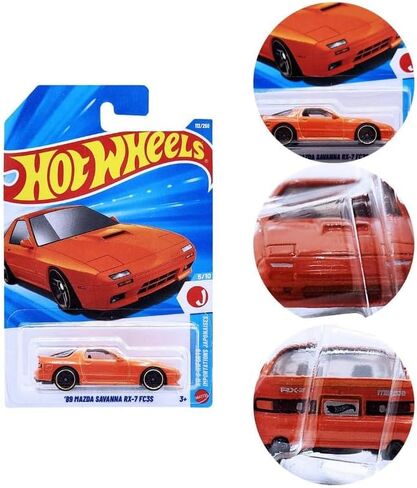 Hot Wheels '89 Mazda Savanna RX-7 FC3S Die-Cast Toy Vehicle, HW J-Imports 5/10, 112/250 (Orange) in Kuwait
