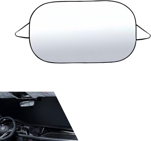 Car Front Windshield Sun Shade, Reflective Sun Blocking Shield, Heat Insulation Sunshade with Anti-theft Flaps, Outdoor Foldable Cover for Most Cars SUVs Trucks (Silver) in Saudi Arabia