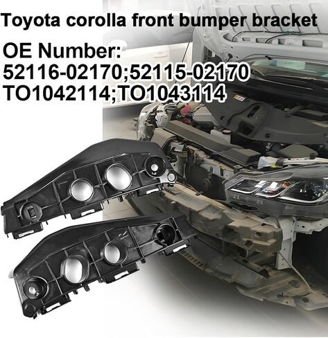 Pack of 2 Front Left Driver and Right Passenger Side Bumper Support Bracket Accessories for Toyota Corolla 2011 2012 2013 Replaces 52116-02170 52115-02170 TO1042114 TO1043114 in Saudi Arabia