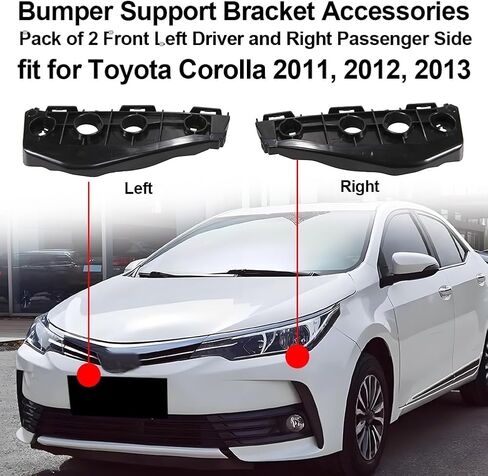 Pack of 2 Front Left Driver and Right Passenger Side Bumper Support Bracket Accessories for Toyota Corolla 2011 2012 2013 Replaces 52116-02170 52115-02170 TO1042114 TO1043114 in Saudi Arabia