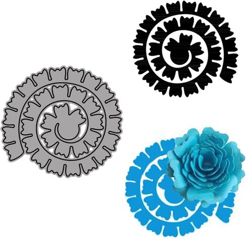 3D Spiral Flower Metal Die Cuts,3D Rose Flower Garland Wedding Cutting Dies Cut Stencils for DIY Scrapbooking Photo Decorative Embossing Paper Dies for Scrapbooking Card Making in Kuwait