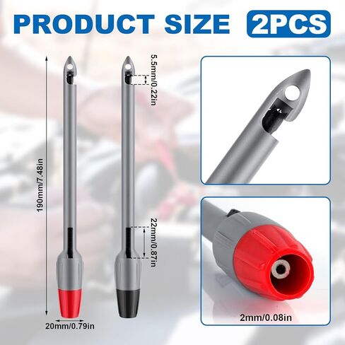 2pcs Wire Piercing Probes, 7.48x0.79in Insulation Piercing Clip Wire Piercing Tool Piercing Probes for TP81 Multimeter Voltage Voltmeter Thermometer Testing(0.08in) in Kuwait