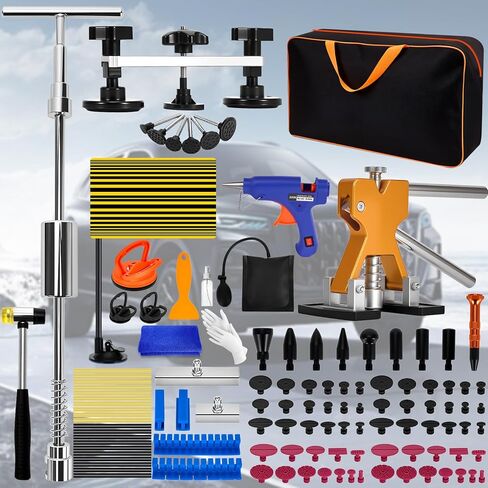 Car Dent Puller Kit, 120 PCS Paintless Car Dent Repair Kit with Lifter, Slide Hammer & Suction Cup, Dent Puller Kit Auto Body Dent Remove Tool for Auto Body Dents, Hail Damage, Door Dings in Saudi Arabia