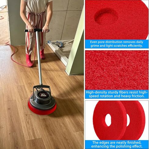 Polish Orbiter Pad 437.055 Compatible with Oreck ORB550MC Floor Machine, 12" Floor Buffer Pads for Hardwood Tile Vinyl and Sealed Concrete Surfaces Cleaning and Polishing - 2 pack, Red in Saudi Arabia