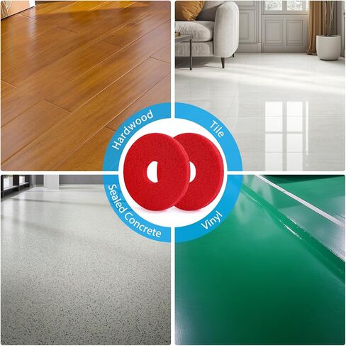Polish Orbiter Pad 437.055 Compatible with Oreck ORB550MC Floor Machine, 12" Floor Buffer Pads for Hardwood Tile Vinyl and Sealed Concrete Surfaces Cleaning and Polishing - 2 pack, Red in Saudi Arabia