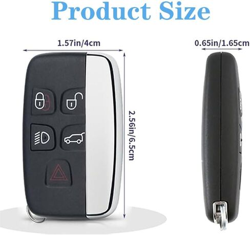 Replacement Key Fob Case Cover Fits for Land Rover Range Rover Sport Evoque LR2 LR4 Jaguar XJ XF XK F-Type F-PACE XE 2012 2013 2014 2015 2016 2017 2018 Entry Keyless Remote Control 5 Button in Saudi Arabia