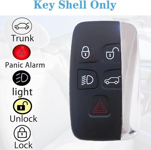 Replacement Key Fob Case Cover Fits for Land Rover Range Rover Sport Evoque LR2 LR4 Jaguar XJ XF XK F-Type F-PACE XE 2012 2013 2014 2015 2016 2017 2018 Entry Keyless Remote Control 5 Button in Saudi Arabia