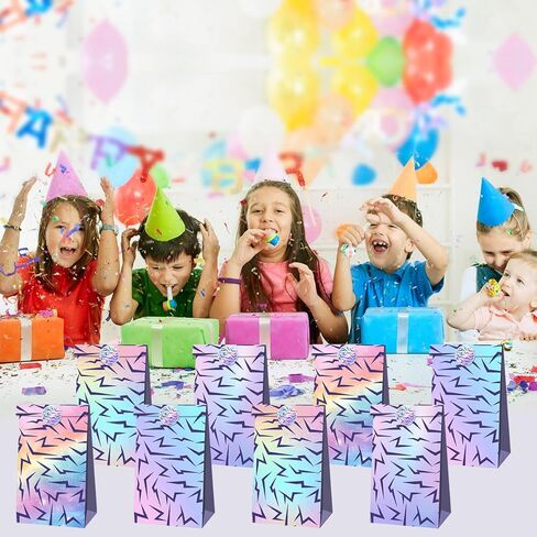 JU XIN Purple Demon Party Gift Bags, Purple Demon Theme Party Bags with Stickers, Kids' Birthday Party Favor Bag in Kuwait