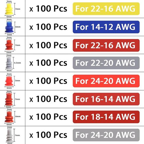 Weather Pack Connectors Pin Wire Seals Metric Pack Seals Cavity Plugs Seals Kit 1/1.5/1.8/2.2/2.3/2.5/2.8/3.5mm Rubber Automotive Electrical Wire in Saudi Arabia