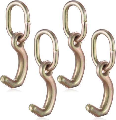 4 Pcs 5/16" G70 Forged Mini J Hook Towing with Link, 11000 Lbs Breaking Strength, Tow Mini J Hook, Heavy Duty for Car Hauling, Wrecker Hauler, Hauler Trailer in Saudi Arabia