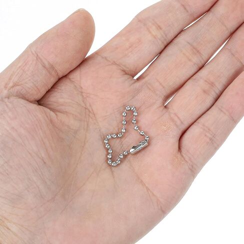 Hecila 200PCS Ball Bead Chain 3.9in Long Ball Chains Keychain Metal Tag Chain with Clasp Beaded Connector Chains Silver Balls Bead Keychains Bulks for Jewelry Making Keys Rings Crafts DIY in Kuwait