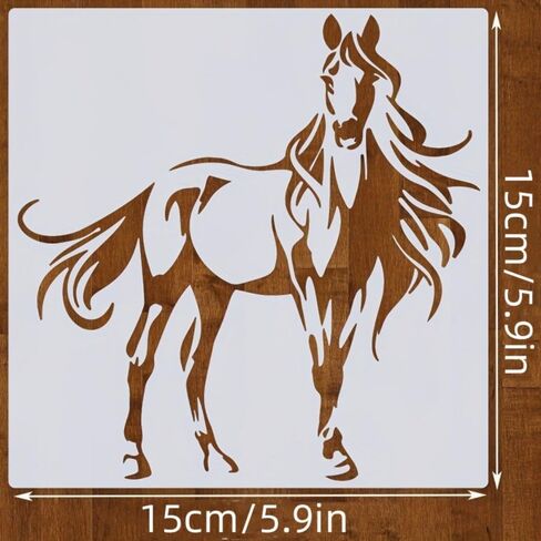 Horse Stencil 4pcs Reusable Plastic Templates 6in Craft Paint Template Crafts Paint Stencils for Wood Wall Fabric Rock Signage in Saudi Arabia