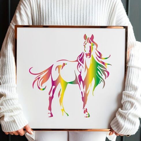 Horse Stencil 4pcs Reusable Plastic Templates 6in Craft Paint Template Crafts Paint Stencils for Wood Wall Fabric Rock Signage in Saudi Arabia