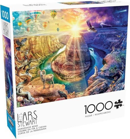 Buffalo Games Lars Stewart Horseshoe Bend Night & Day Series 1000 Piece Jigsaw Puzzle - Multicolor, 26.75 x 19.75 in, Ages 14+ - Bonus Poster - High Resolution Artwork - Puzzles for Adults 1000 Pieces in Kuwait